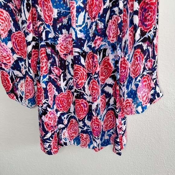 Fuzzi by jean paul gaultier Floral Print Off-Shoulder Chiffon Blouse 38 - Picture 4 of 13